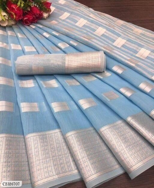 Cotton linen saree  uploaded by Fashion kart - India on 9/6/2022