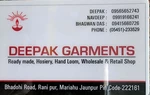 Business logo of Deepak GARMENTS based out of Jaunpur
