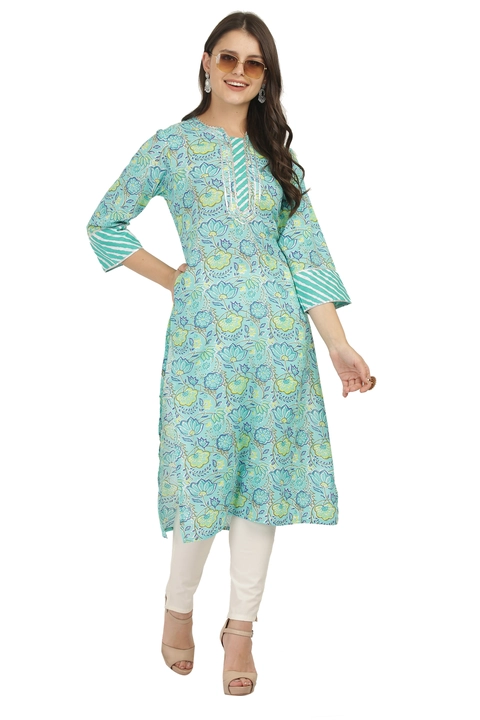 Cotton Kurta with work on Sleeves and Neck line uploaded by business on 9/6/2022