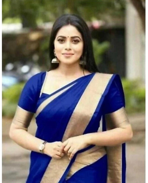 VEE Striped Kanjivaram Silk Unstitched saree uploaded by business on 9/6/2022