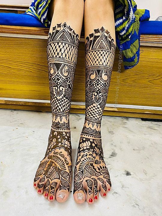 Bridal mehandi for legs  uploaded by Mehandi Art Bangalore  on 12/10/2020