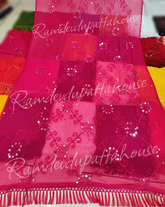 Nazneen fancy work dupatta size 2.25mtr and 25 colours uploaded by business on 9/6/2022