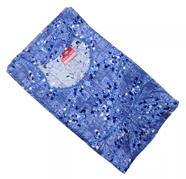 Cotton Dori pipping nighty with side pocket  uploaded by Shree krishna garments on 9/6/2022