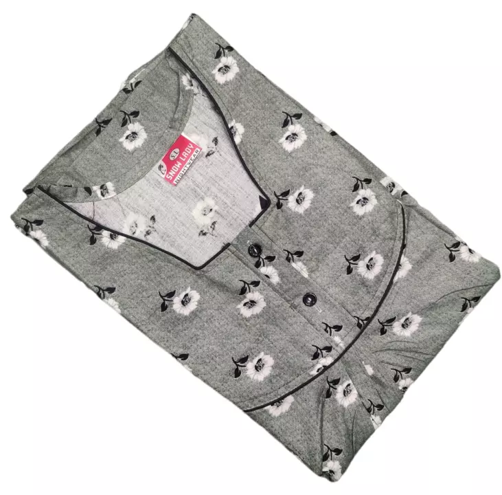 Cotton Dori pipping pattern nighty with side pocket  uploaded by Shree krishna garments on 9/6/2022