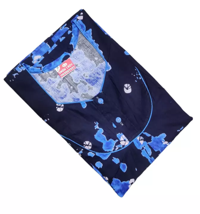Cotton Dori pipping pattern nighty with side pocket  uploaded by Shree krishna garments on 9/6/2022