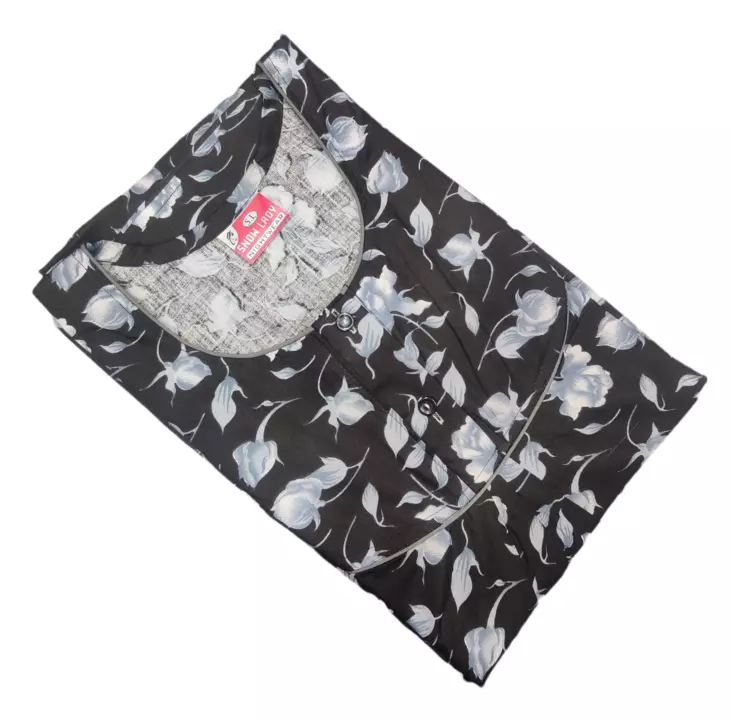 Cotton Dori pipping nighty with side pocket  uploaded by Shree krishna garments on 9/6/2022
