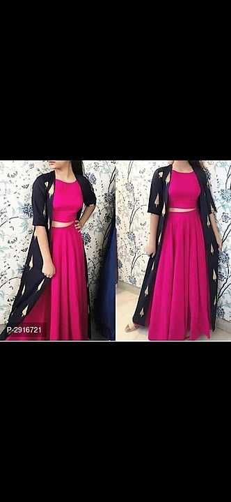 👉Fabric - Reyon (3 pcs )
👉Crop top & skirt with shrug  uploaded by Yukta collection on 12/10/2020
