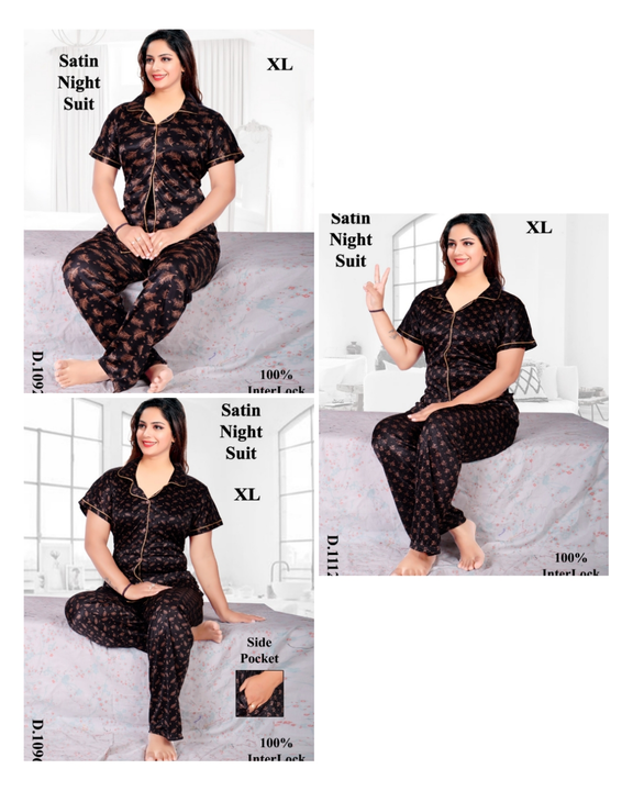 Post image Fine Quality Printed Satin Night Suit for a Comfortable Sleep and a Premium Loungewear experience.