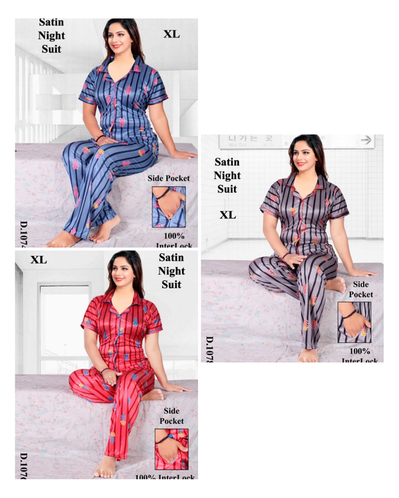 Satin Printed Night Suit uploaded by Jai Ambe Garments on 9/7/2022