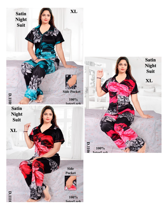 Satin Printed Night Suit uploaded by business on 9/7/2022