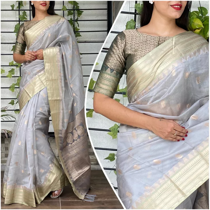 Post image *❤️DESIGN-Lizaa ❤️*

*A perfect festive season saree with traditional touch*

*Details*
*SAREE-Organza Blend jacquard saree with Rich pallu &amp; tussles  with heavy jacquard Blouse*

*SIZE*
*SAREE-6.30MTR with running Blouse*

 *RATE:- 950/-*
Contact WhatsApp Number 7600642113