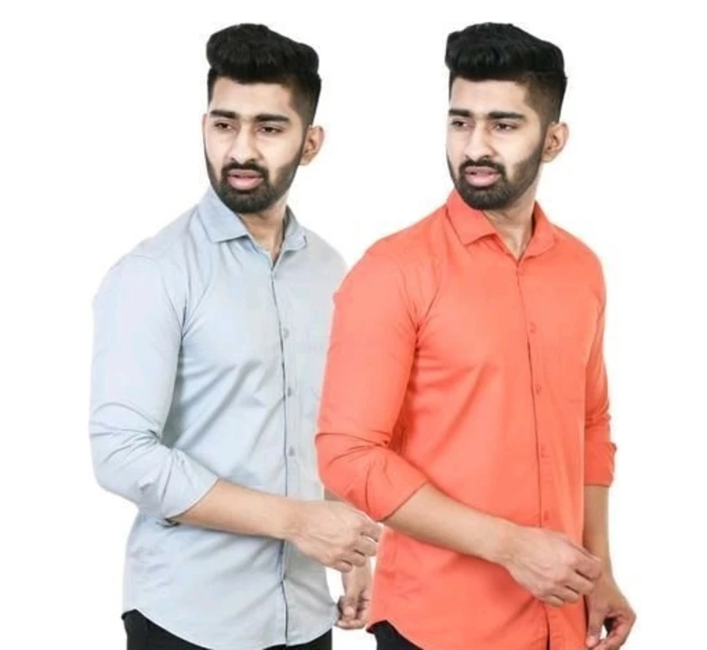 Post image Trendy Men ShirtFabric: Cotton BlendSleeve Length: Long SleevesPattern: SolidNet Quantity (N): 2Sizes:M (Chest Size: 38 in, Length Size: 29 in) L (Chest Size: 40 in, Length Size: 30 in) XL (Chest Size: 42 in, Length Size: 31 in) XXL (Chest Size: 44 in, Length Size: 32 in) 