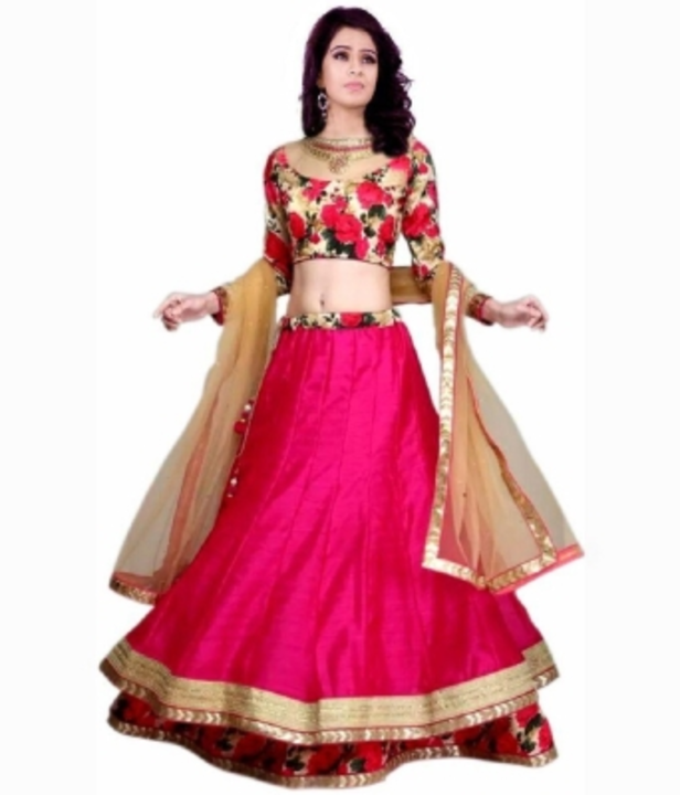 Pure silk Floral Print Semi Stitched Lehenga Choli uploaded by Jiyas Collections on 9/7/2022