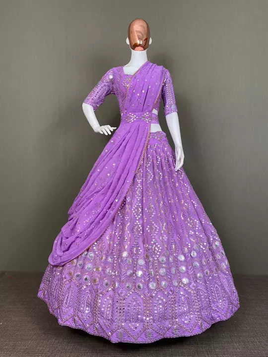 Post image Purple Semi stitched Chaniya Choli for Navratri With Dupatta and heavy embroidered Work