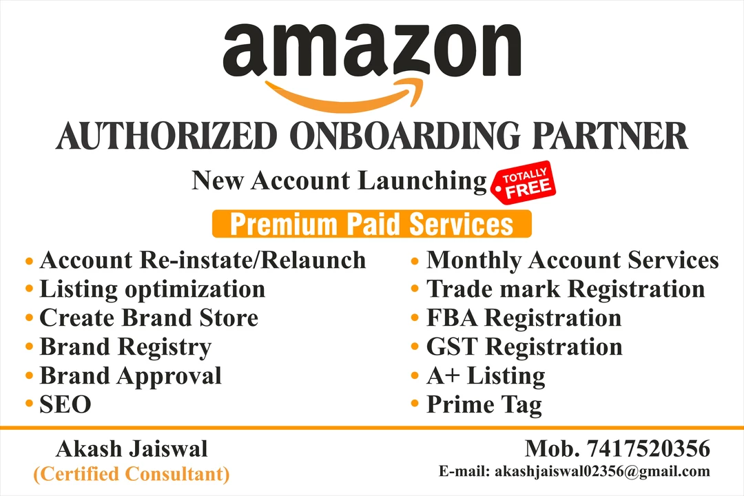 Post image Hi Sellers,If anyone Intrested Sell On Amazon or Any other Query So Contact us. We are Authorized Onboarding Partner Of Amazon .Thank youRegards, Akash Jaiswal (ATES)