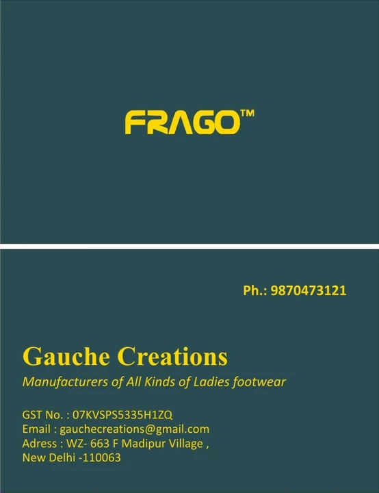 Visiting card store images of GAUCHE CREATIONS
