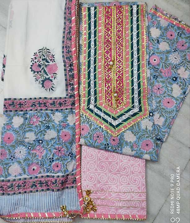 Gota neck work suits uploaded by COTTON CHAPPA on 12/11/2020
