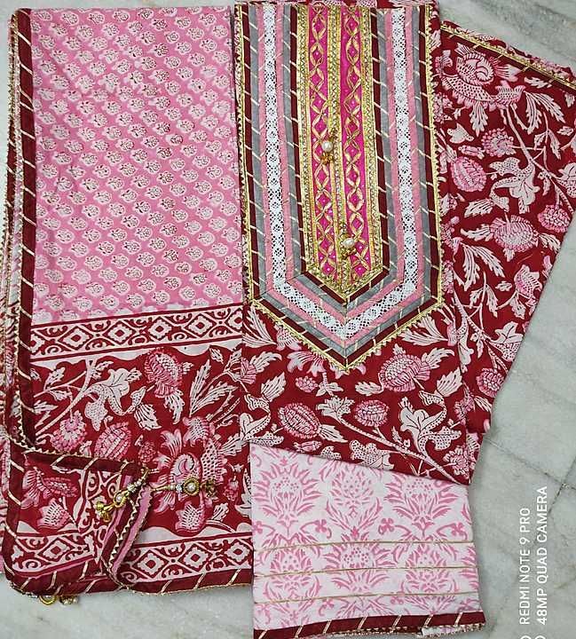 Gota neck work suits uploaded by COTTON CHAPPA on 12/11/2020
