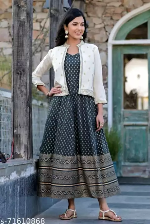 Cotton gown with cotton jacket  uploaded by Jaipur Kurtis online on 9/8/2022