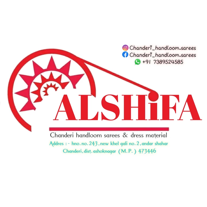 Visiting card store images of Alshifa handloom sarees