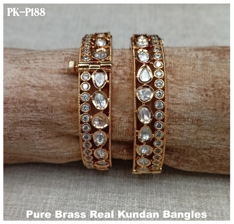 Premium Quality real polki Kundan bangles  uploaded by business on 9/8/2022
