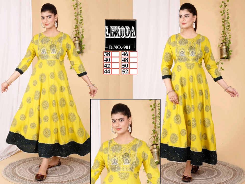 Heavy Rayon Kali Ghera with embroidery handwork  uploaded by GINNI TEXTILE on 9/8/2022
