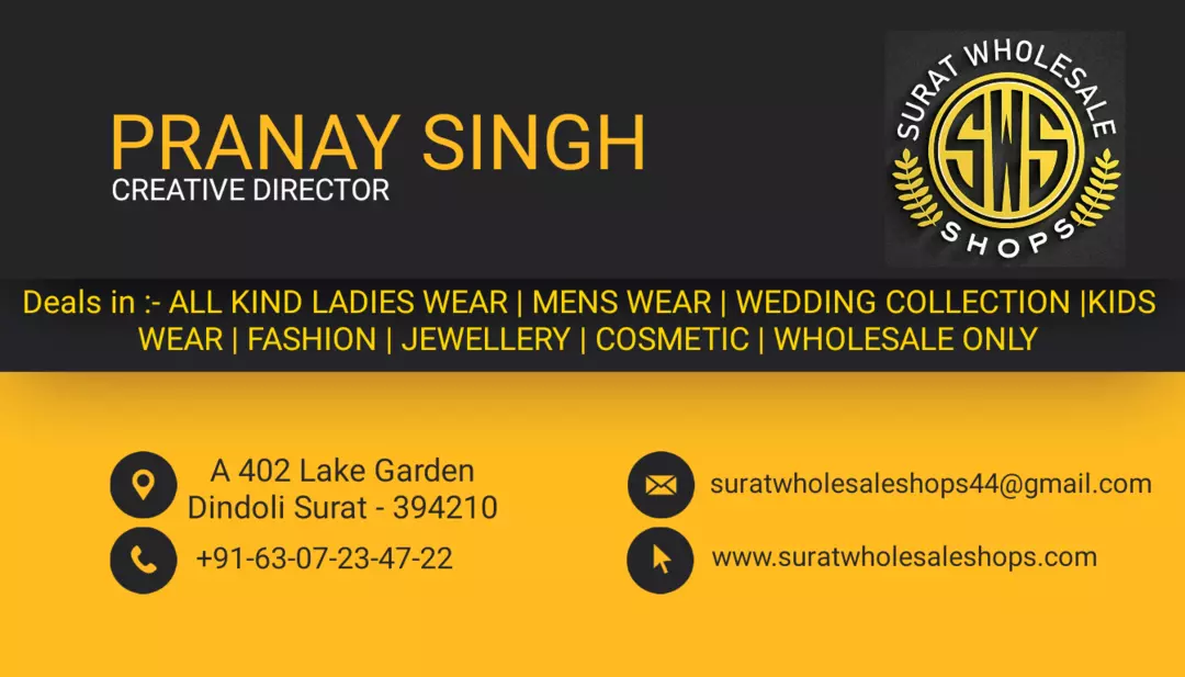 Visiting card store images of Surat Wholesale Shops