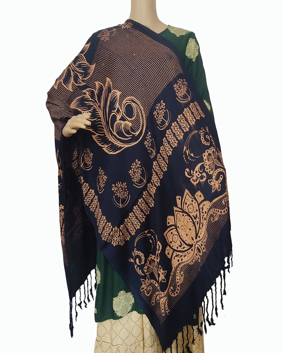 Navy Blue Fancy Stole Size 175x75 cm uploaded by ANAND TRADERS on 9/8/2022