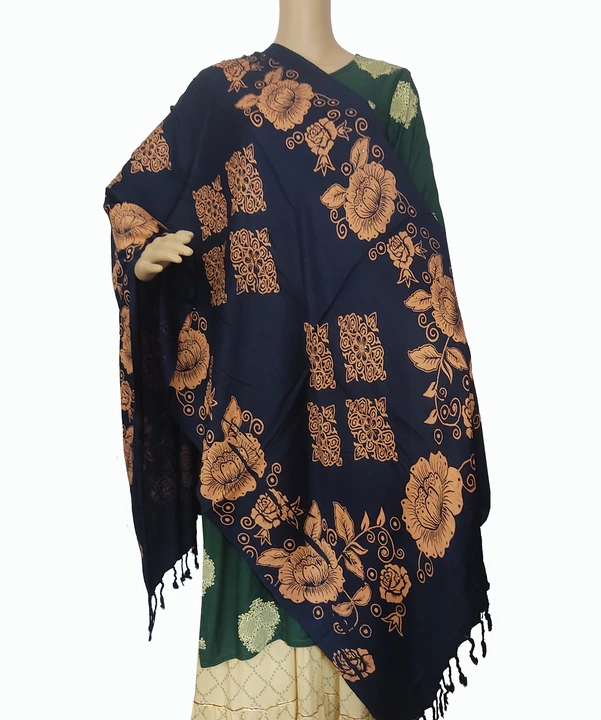 Navy Blue Fancy Stole Size 175x75 cm uploaded by ANAND TRADERS on 9/8/2022