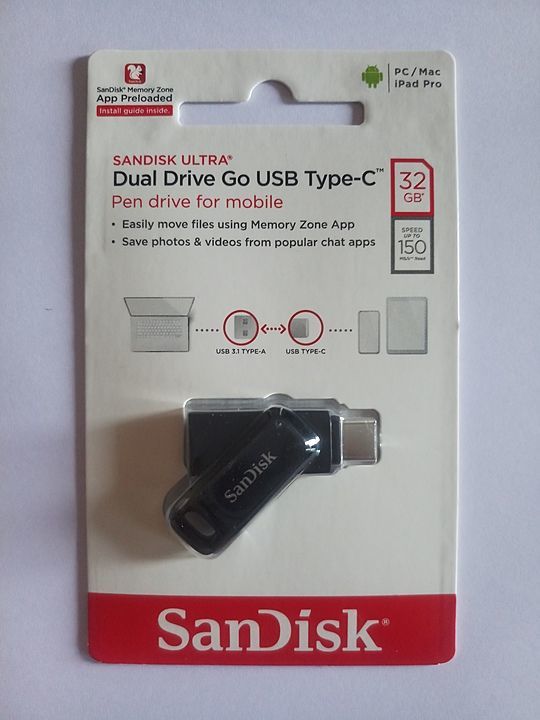 32GB DUAL DRIVE USB TYPE C3 150 SPEED SANDISK  uploaded by business on 12/12/2020