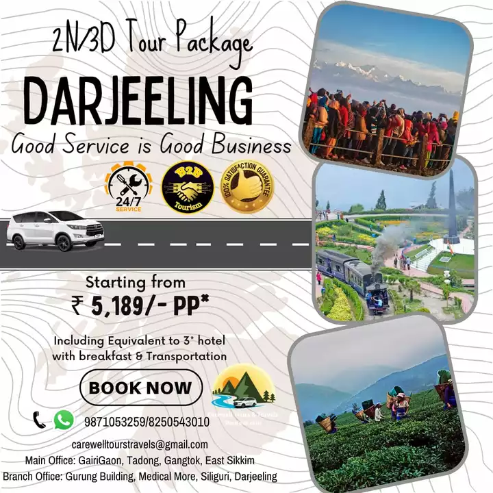2N/3D Darjeeling Tour Package Hotel+Taxi uploaded by Carewell Tours & Travels on 9/9/2022