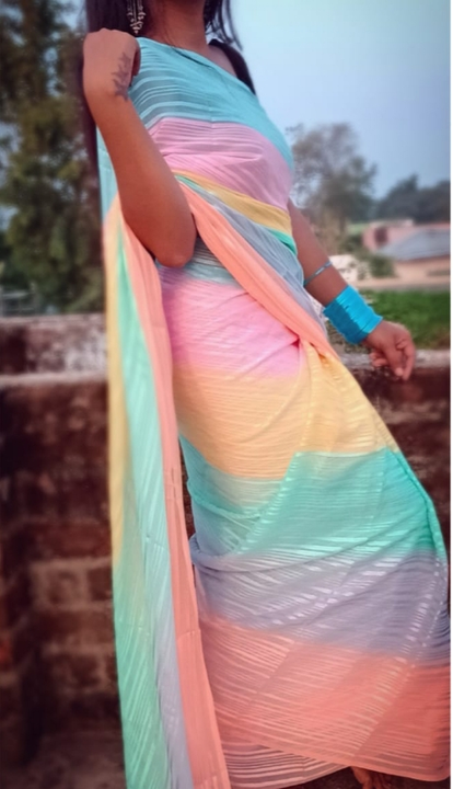 Rainbow Saree uploaded by Bsc Saree Wala  on 9/9/2022
