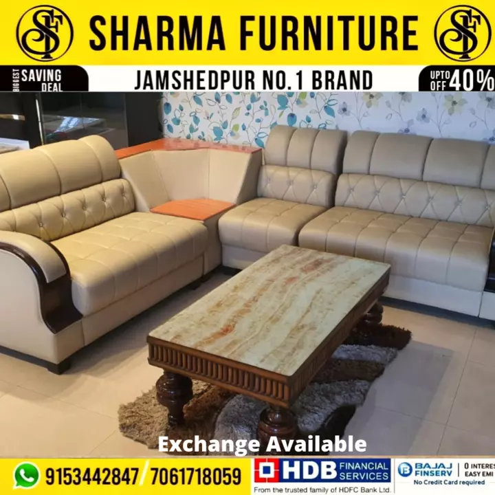 Corner Complete Sofa Set With High Density Foam uploaded by Sharma furniture on 9/9/2022