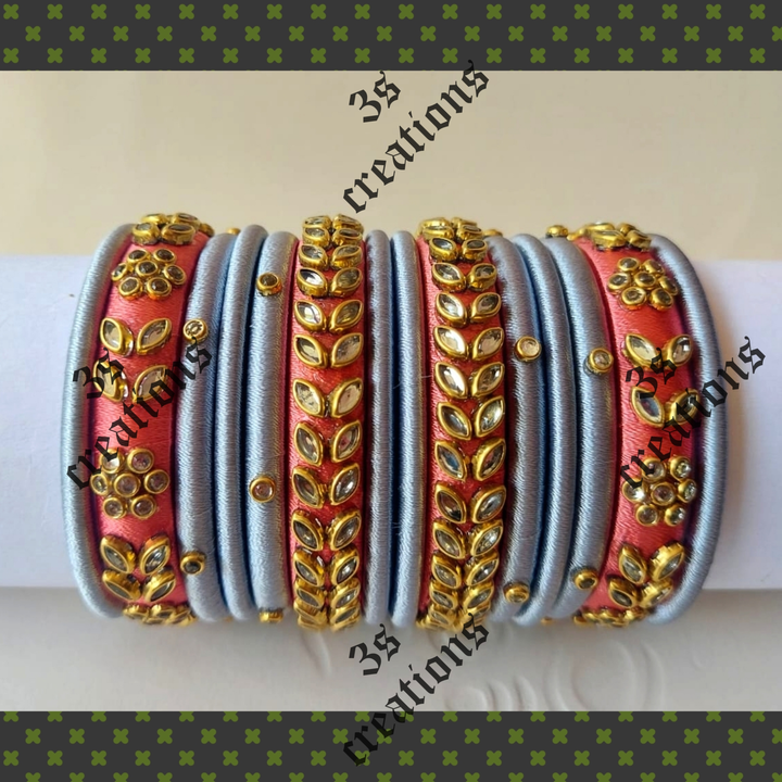 Silk thread bangle uploaded by 3s creations on 9/9/2022