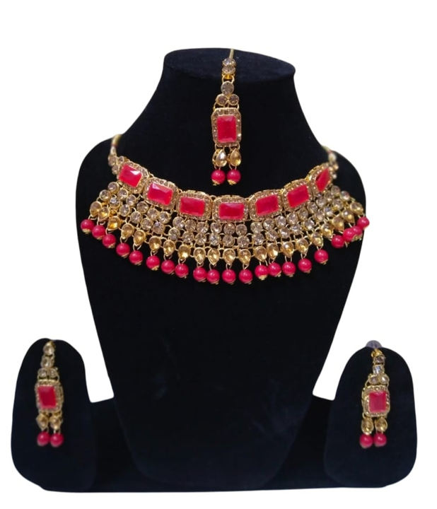 Gorgeous Alloy Jewellery Set (Ruby Red) uploaded by business on 9/9/2022