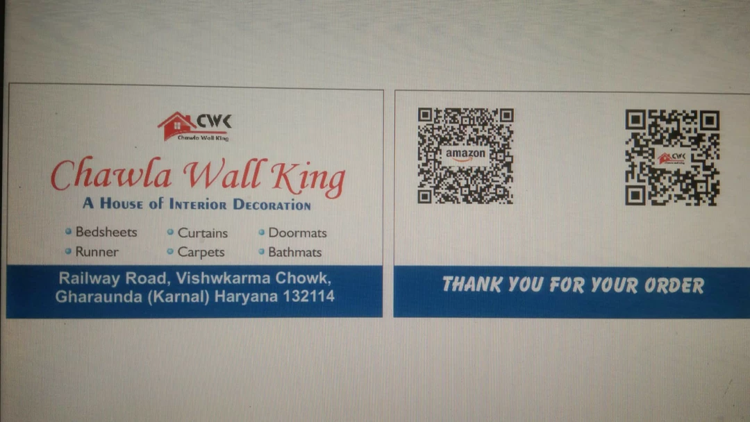 Visiting card store images of CWK-Chawla Wall King