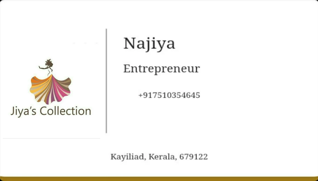 Visiting card store images of Jiyas Collections