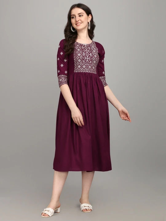 Rayon embroidered kurti  uploaded by business on 9/10/2022