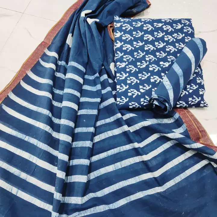 Lehriya cotton dupatta dress materials uploaded by B Prints The Factory Outlet on 9/10/2022