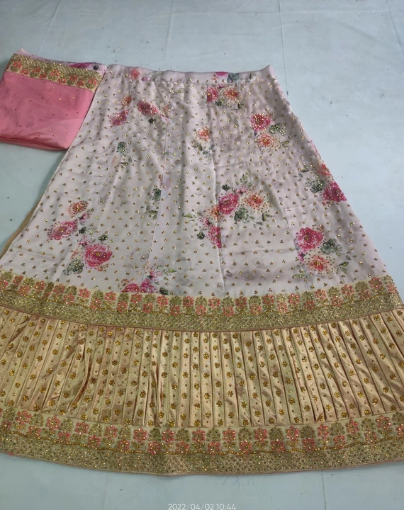 Designer cancan fitting lengha embroidery boder and hand work  uploaded by business on 9/10/2022