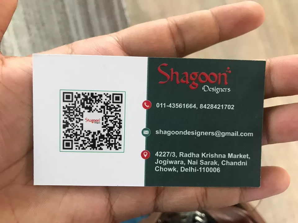 Visiting card store images of Shagoon Designers 