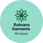 Business logo of Ruksana garments