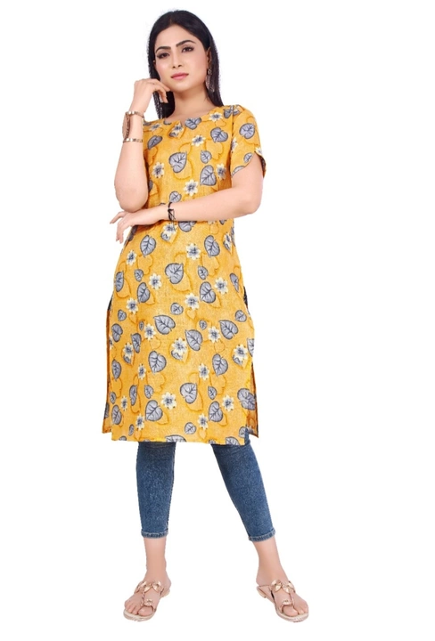 Casual cotton straight printed kurti uploaded by Jukesh on 9/12/2022