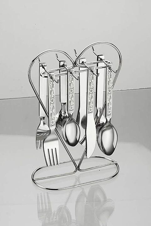 Nita heart wire cutlery set stainless steel  uploaded by Khodiyar plastic on 12/14/2020