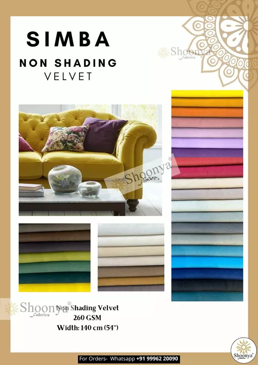 SIMBA- Non Shading Velvet  uploaded by Shoonya Fabrics on 9/12/2022