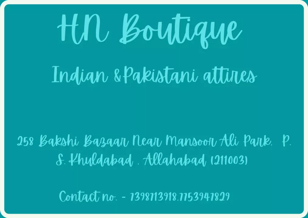 Visiting card store images of HN Boutique