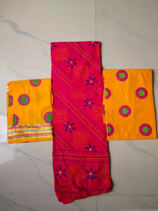 Cotton printed with work dress material suite  uploaded by Shree Nath saree & dress material on 9/12/2022