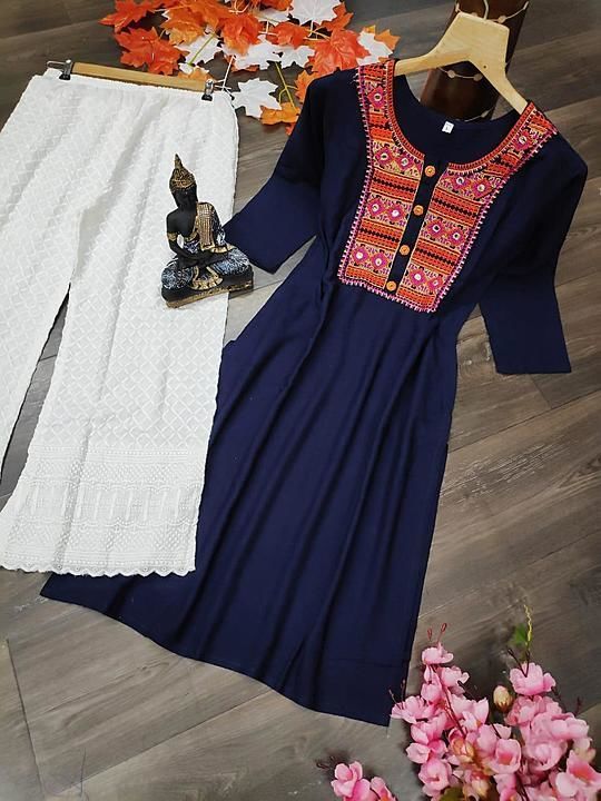 Women's Rayon Kurti with Palazzo  uploaded by Fashion Factory.IN on 12/15/2020