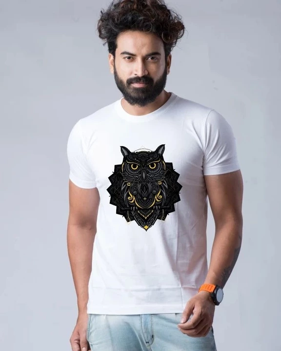Mens pure cotton owl printed tshirts  uploaded by business on 9/13/2022