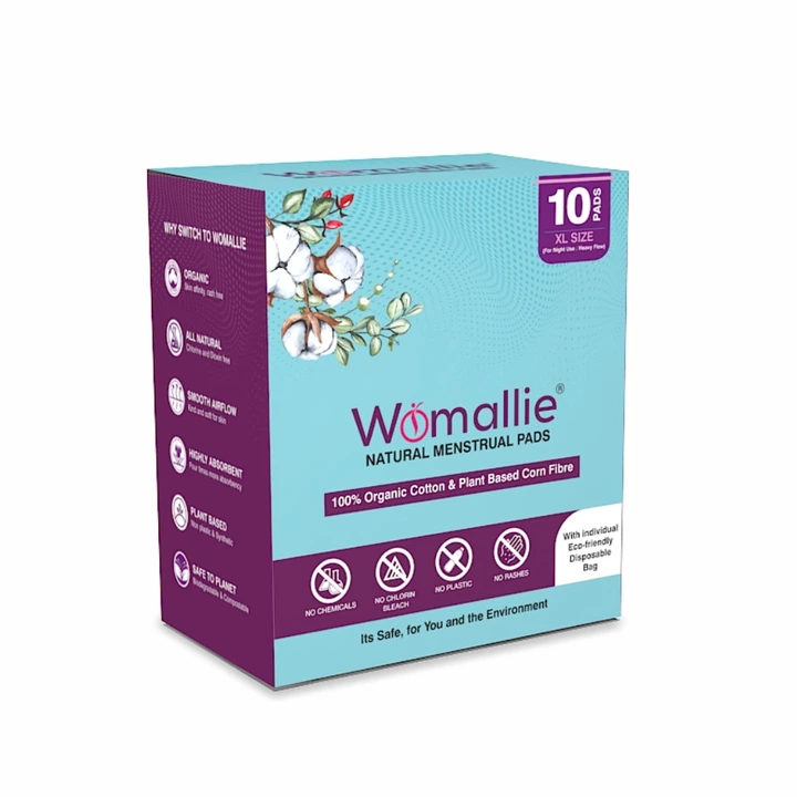 Womallie Organic cotton Sanitary pads rashes free and biodegradable  uploaded by Nari Garima Enterprises on 9/13/2022